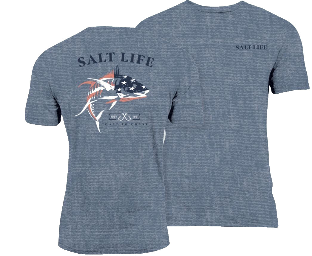Salt Life TriBlend Graphic Navy American Proud M Live Salty Saltlife NWT