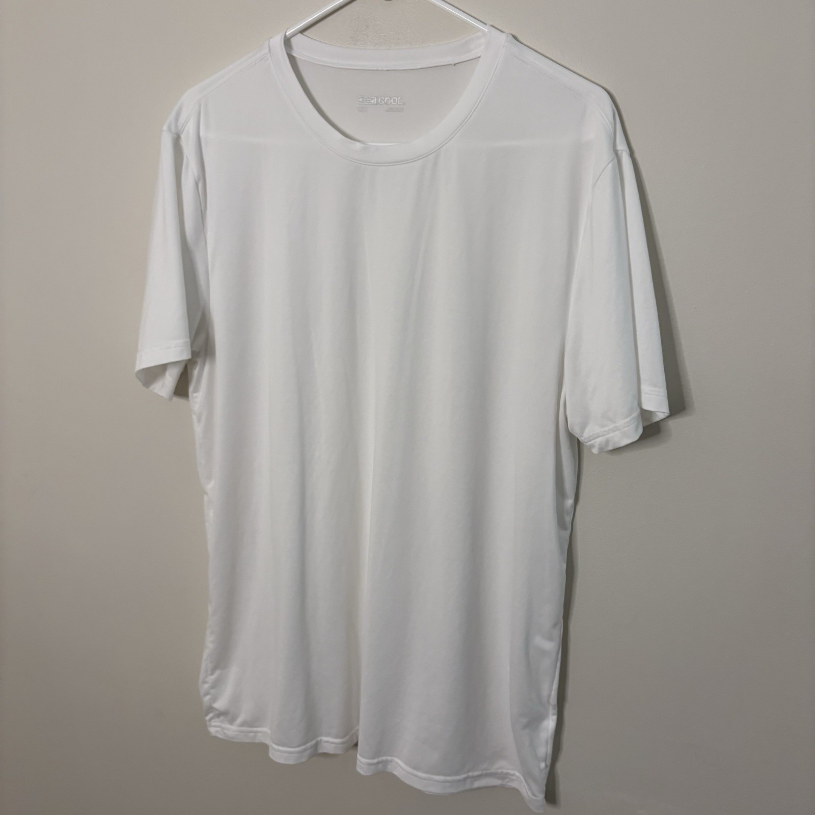 32 Degrees Cool Men’s Large White Short Sleeve Top Outdoors Slim Summer O7 gallery