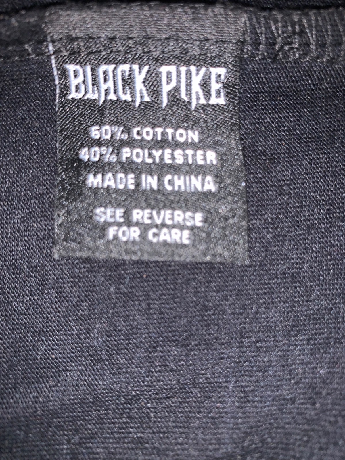 Black Pike men's all seasons T shirt graphic printed black red white M cott blen gallery