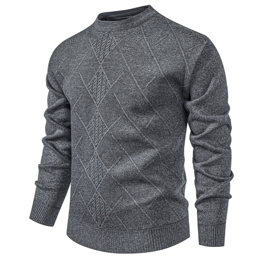 Trendy Solid Color Mens Sweater with Slight Stretch Perfect for Layering gallery