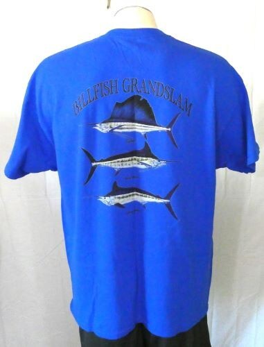 American Fisherman Blue XL Pocket T-Shirt Billfish Grandslam Cotton gallery