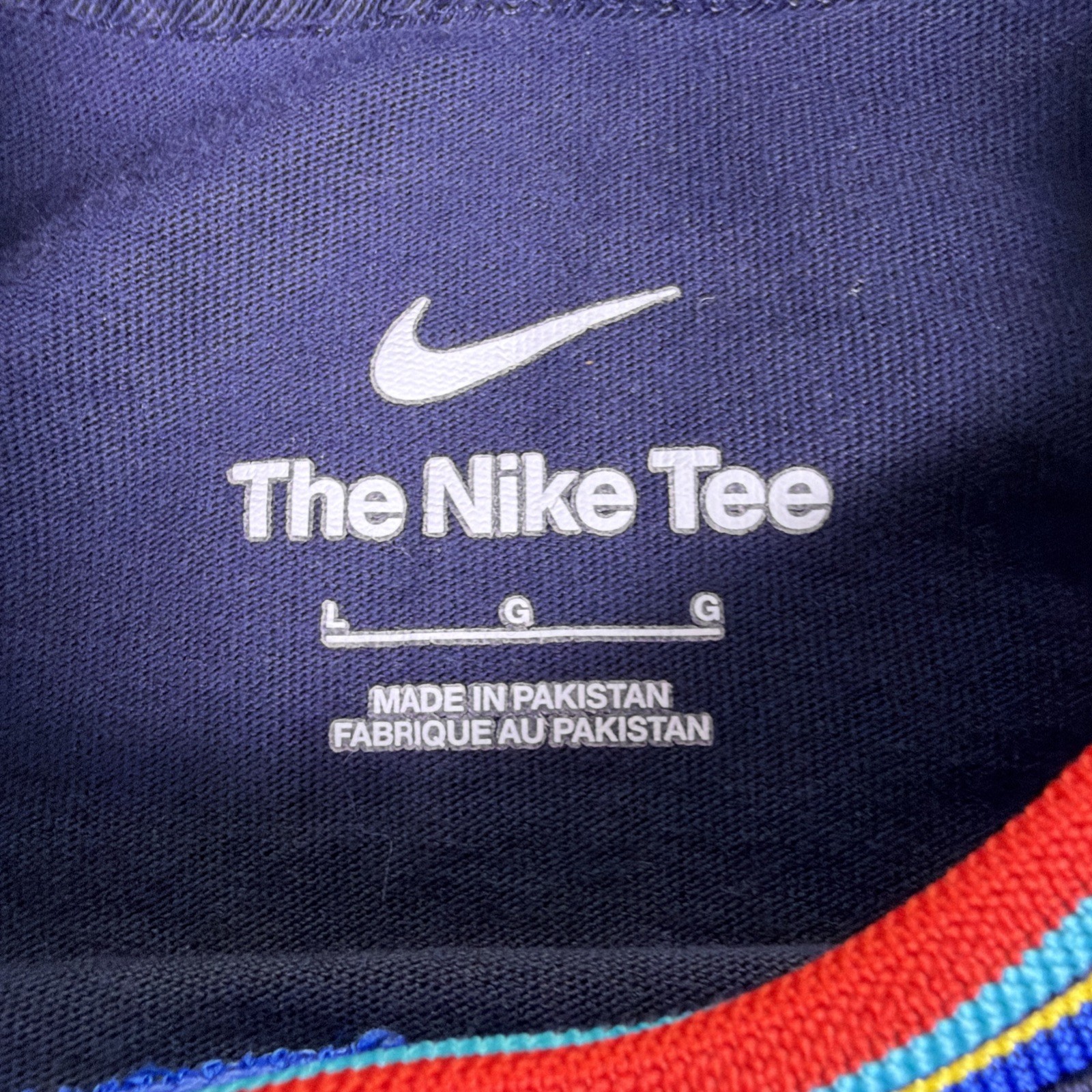Nike FC Barcelona T Shirt Mens Large Navy Soccer Futbol Graphic Tee Barca FCB gallery