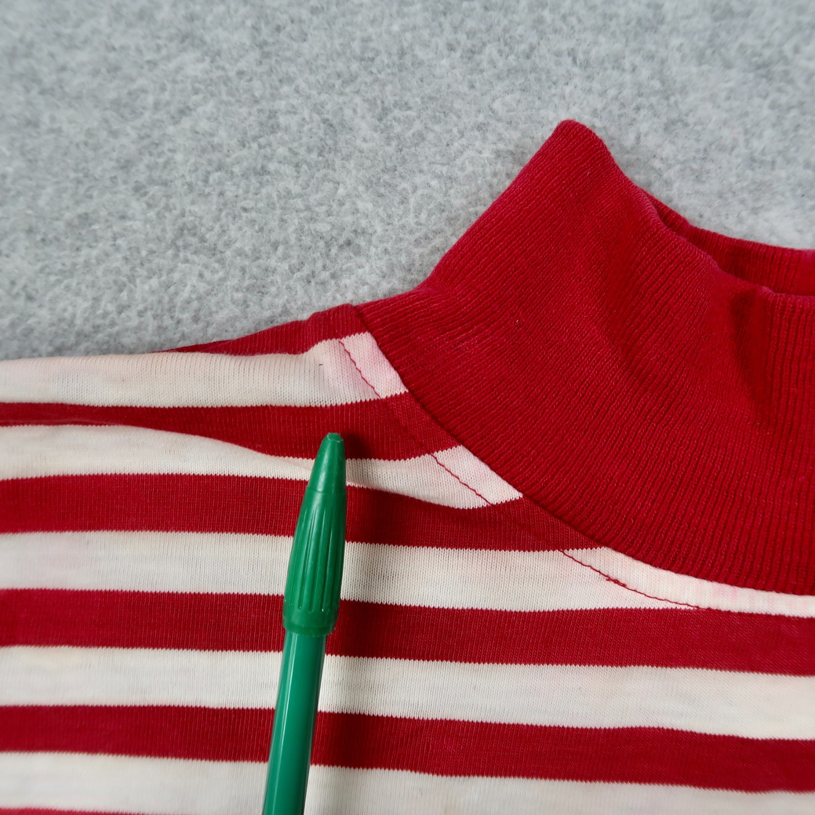 Vintage 90s Calvin Klein Sport Striped T Shirt Size S Small Red Mock Neck USA gallery