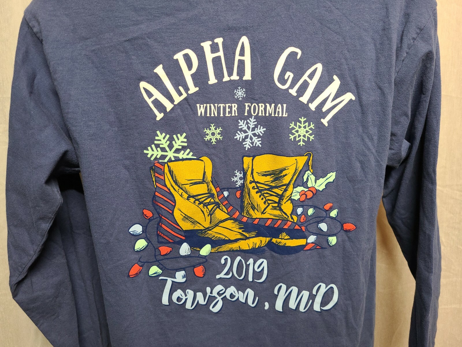 2019 Alpha Gam Winter Formal Towson MD Adult Medium Gray Long Sleeve TShirt gallery