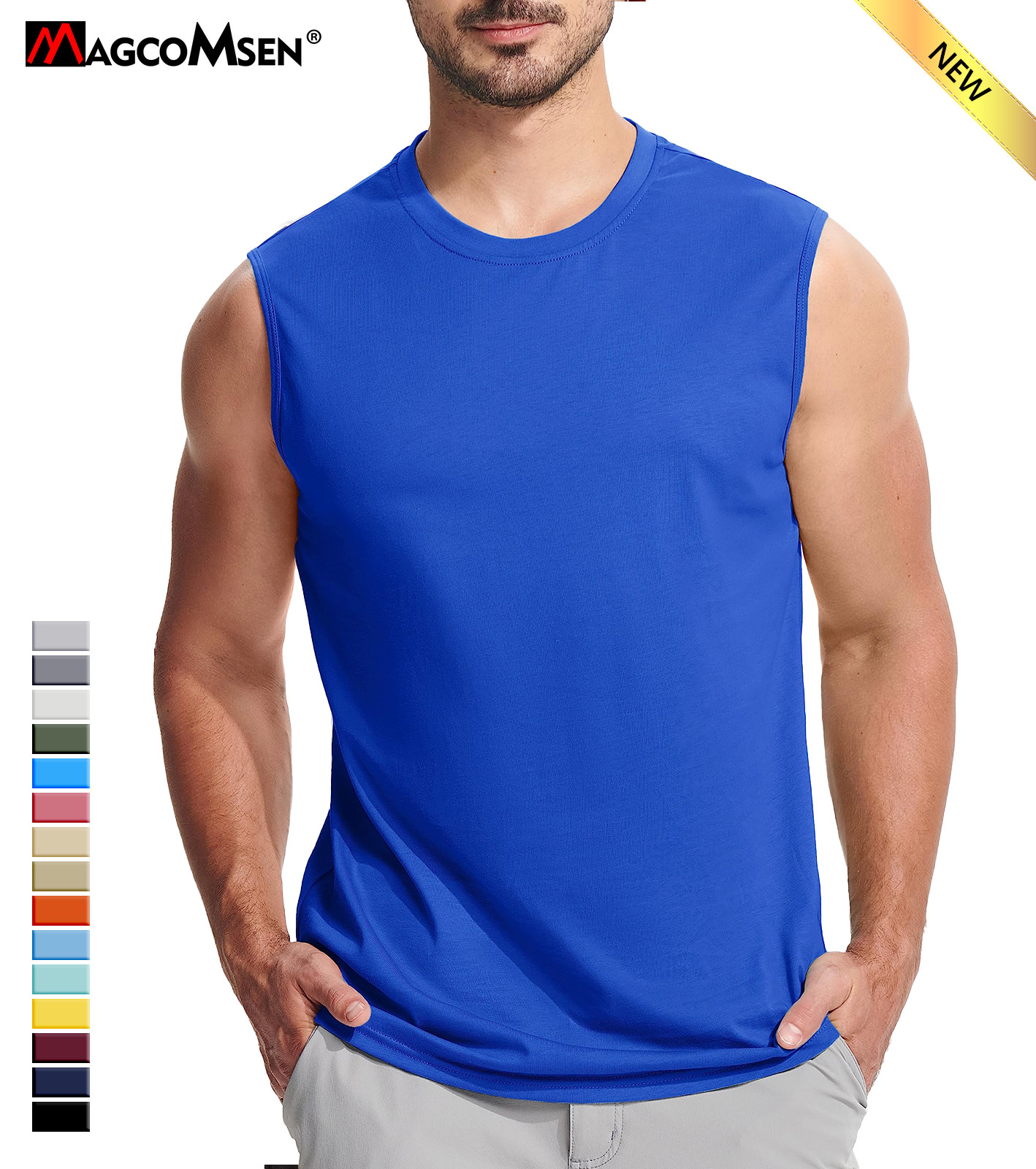 Mens Casual Workout Tank Gym Cotton Sleeveless Quick Dry Swim Sport Muscle Shirt gallery