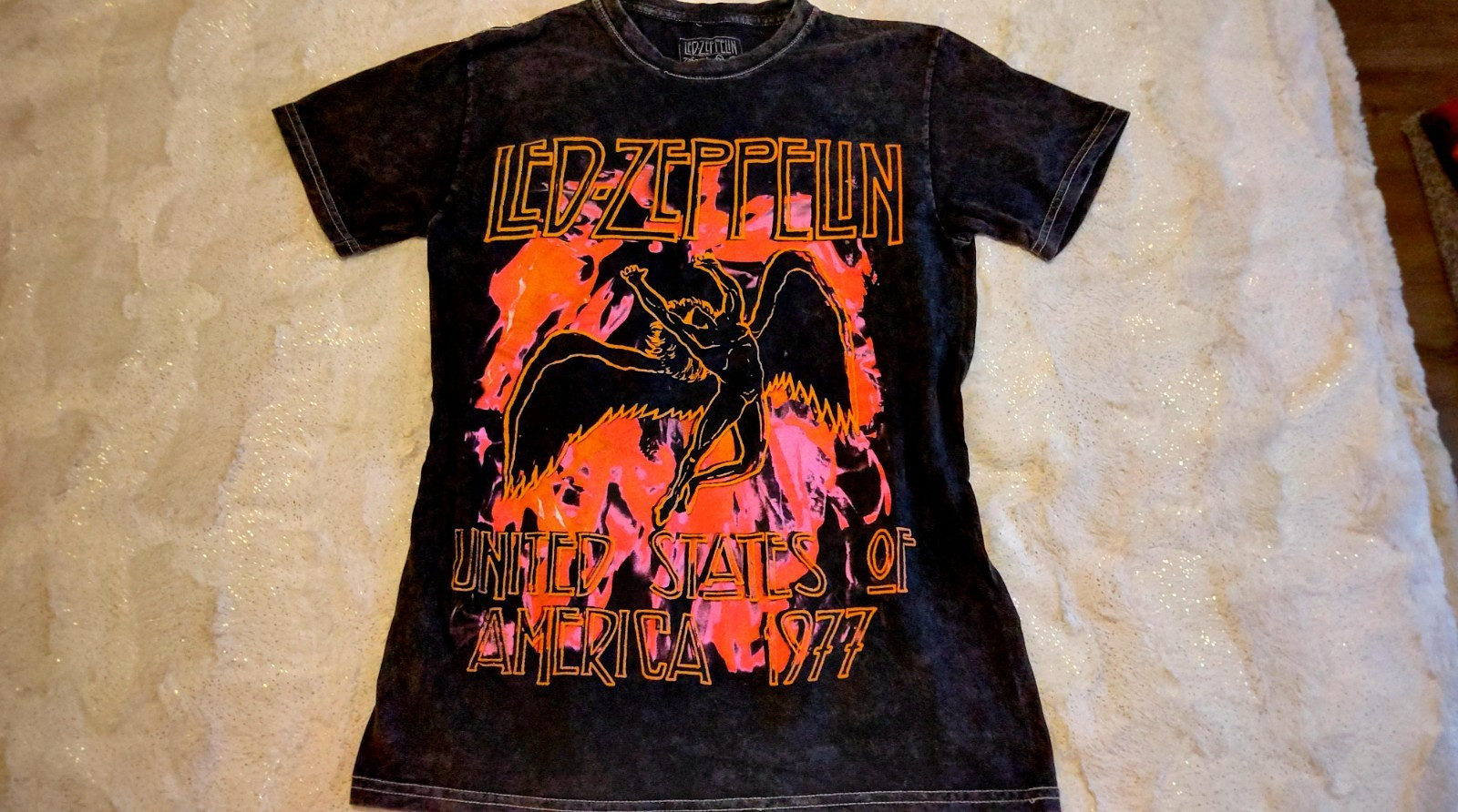 LED ZEPPELIN UNITED STATES OF AMERICA 1977 TOUR SHIRT, MENS BLACK SMALL,... gallery
