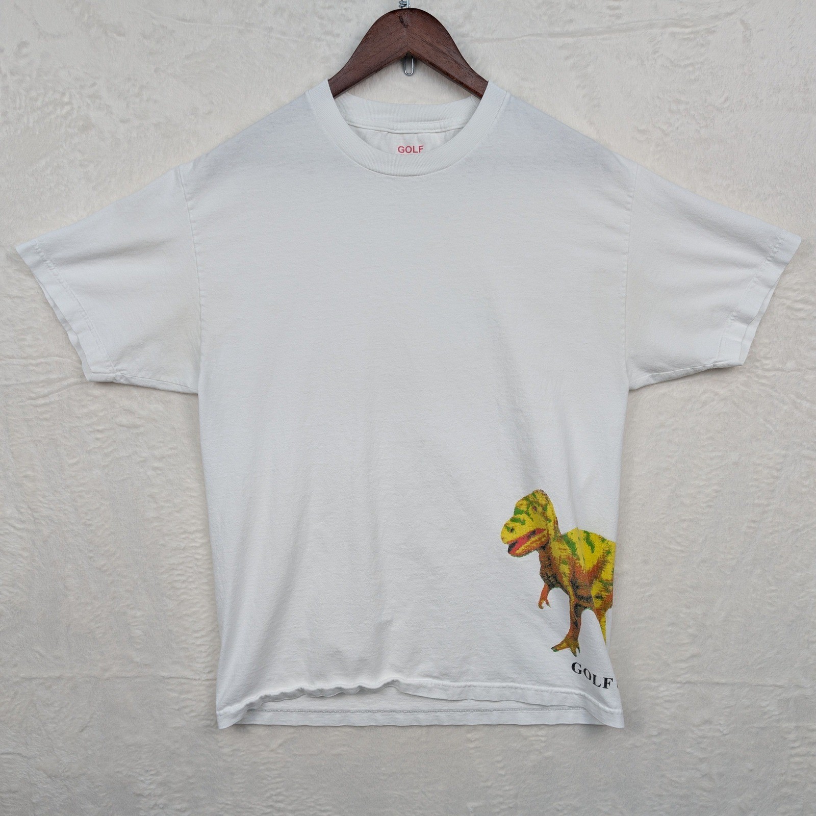 Golf Wang Tyler The Creator T-shirt Men L White Dinosaur Side Hem Graphic Y2K gallery