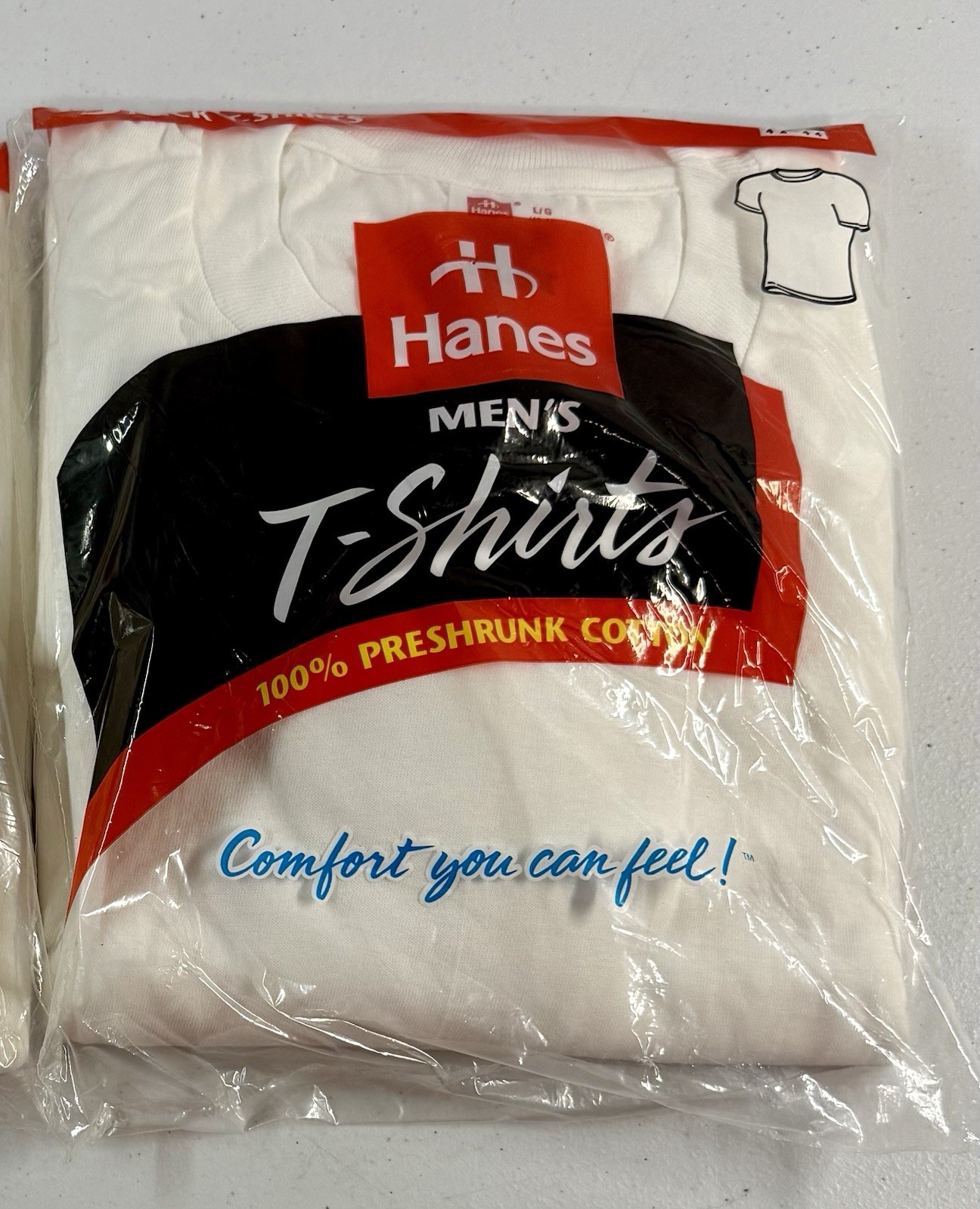 Vintage 1997 Hanes 3-Pack Mens T-Shirts L 42-44 100% Cotton Crew Neck USA 1990s