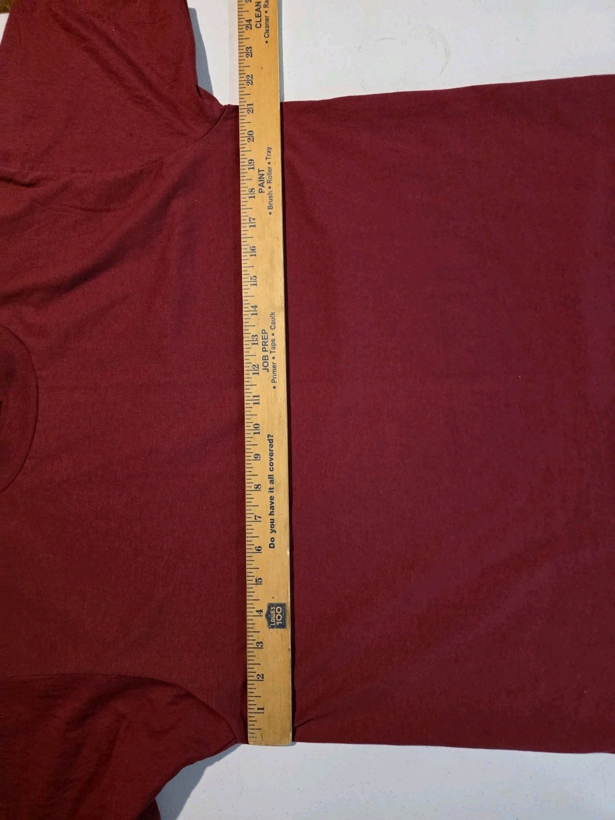 Vtg Fruit of the Loom BEST Blank Burgundy Maroon Shirt Size L USA Single Stitch gallery