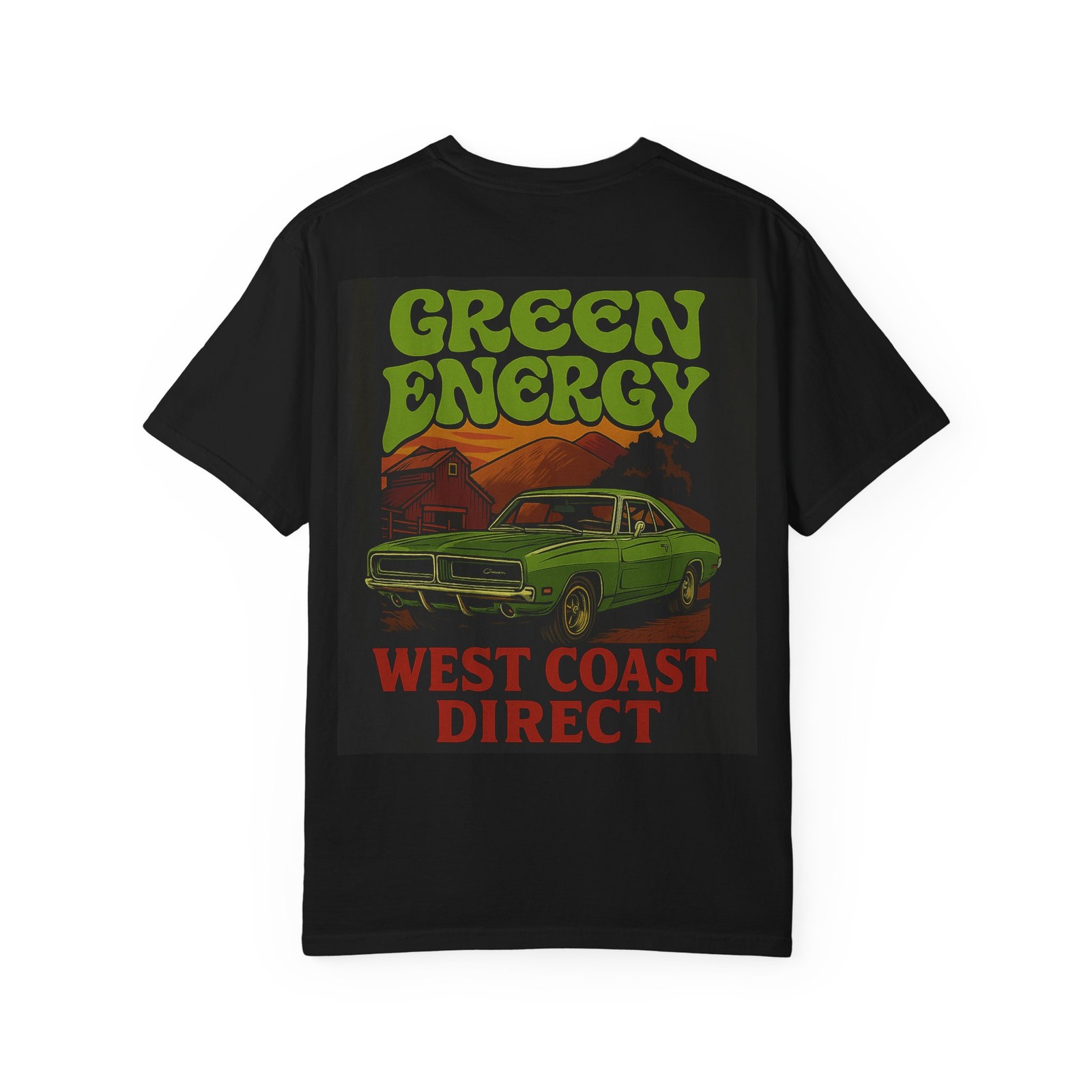 Green Energy Charger Dual Logo Adult Tee a West Coast Direct Original