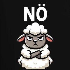 NE Sheep Grumpy Sarcastic Grim Cartoon Farm Gift Men’s T-Shirt