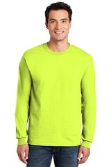High Visibility Work Safety Green Long Sleeve Shirts Gildan 6 Pack Hi Vis Work