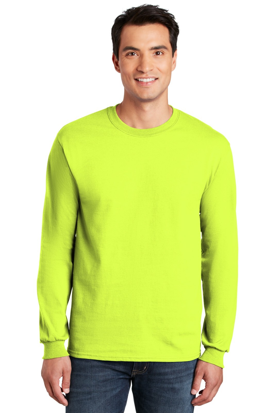 High Visibility Work Safety Green Long Sleeve Shirts Gildan 6 Pack Hi Vis Work gallery