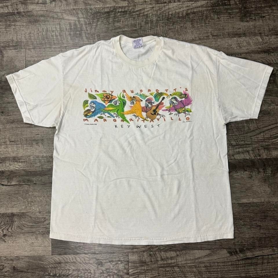 Vintate Jimmy Buffett Parrot Tee Margaritaville Key West Y2K T-Shirt 2XL