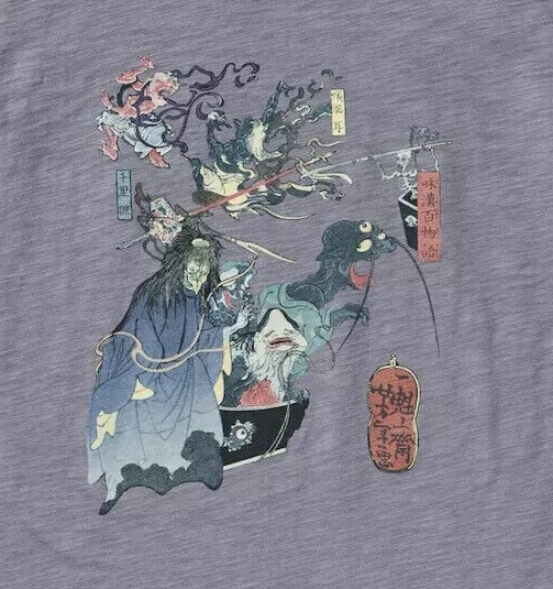 UNIQLO Ukiyo-E Dark Fantasy Museum of Fine Arts Boston Men's Graphic Tee Gray M gallery