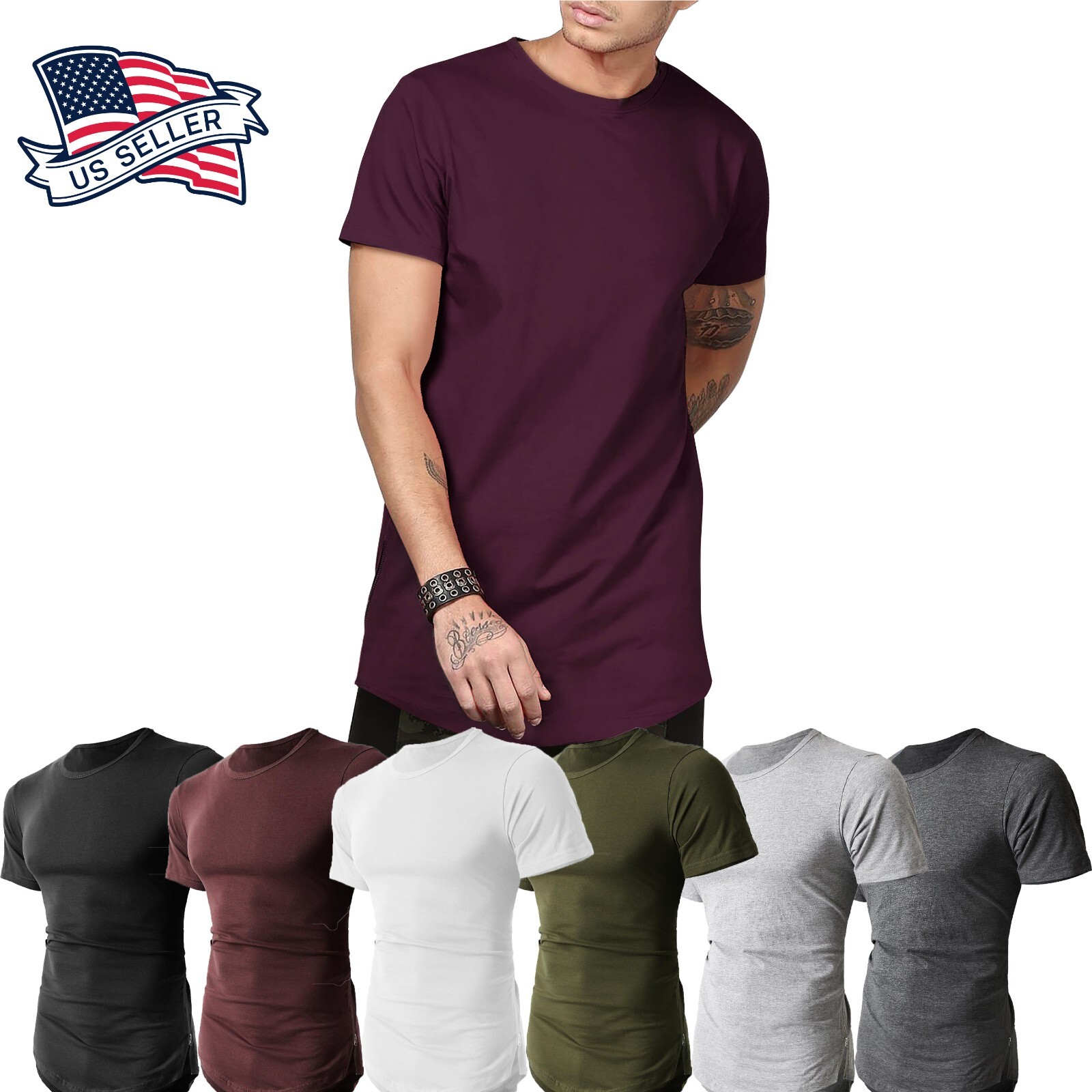 Mens HIPSTER Shirts ZIPPER Hip Hop Longline Casual Slim Fit Premium Urban gallery