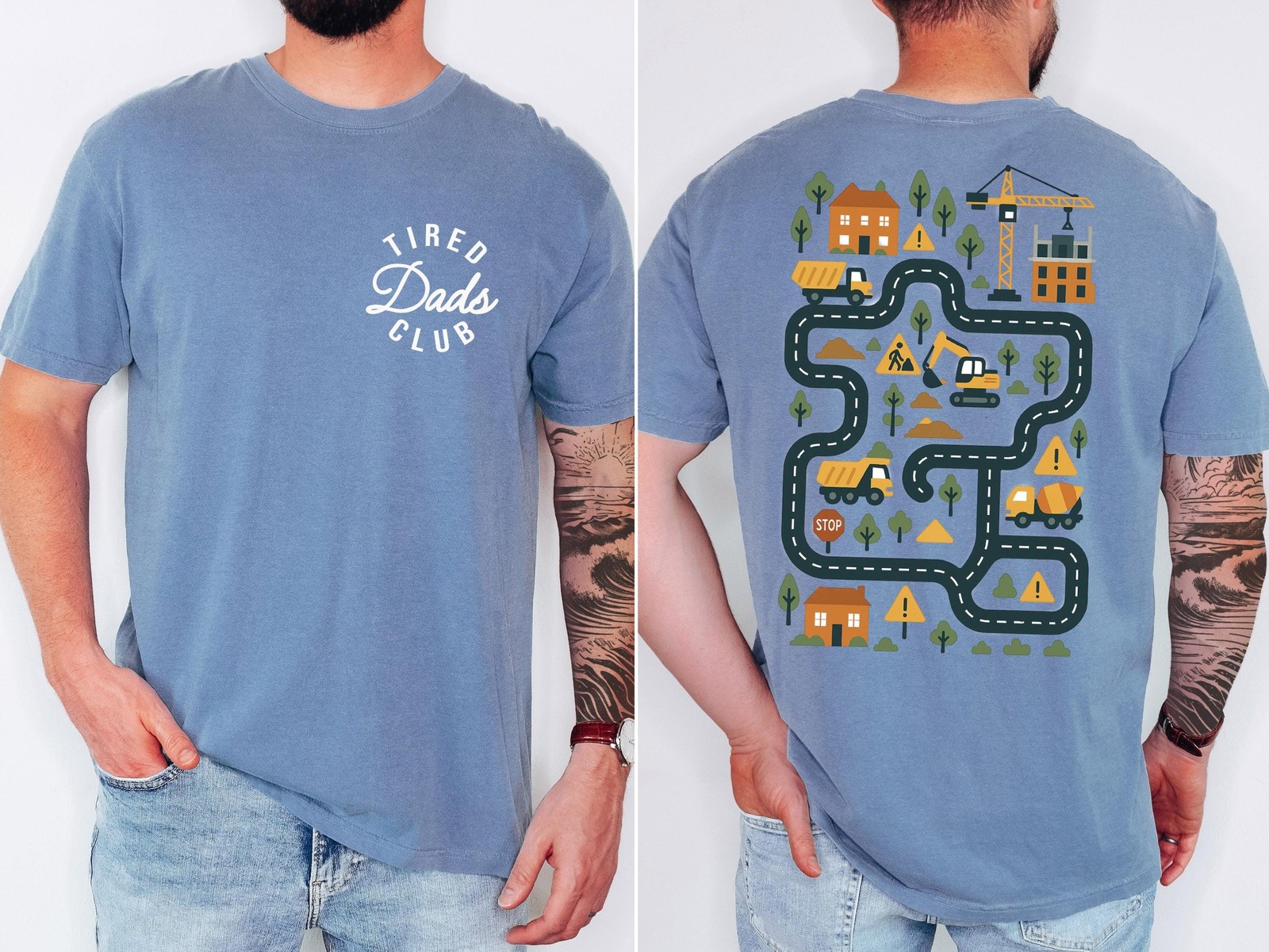 Comfort Colors Tired Dads Club Shirt Construction Dad Shirt Play Cars On Dads gallery