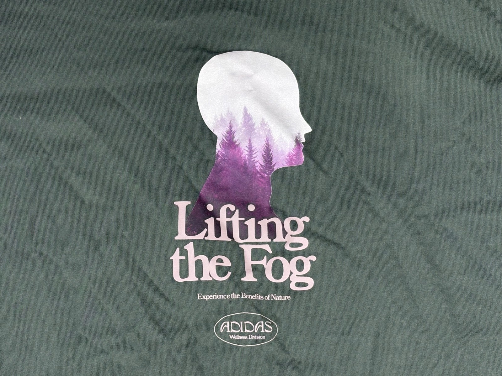 Adidas T Shirt Men M Green Lift The Fog Graphic Outdoor Nature Cotton Casual gallery