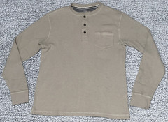 Member’s Mark Henley Sz Medium Tan Heather Waffle Knit Cabincore Gorpcore