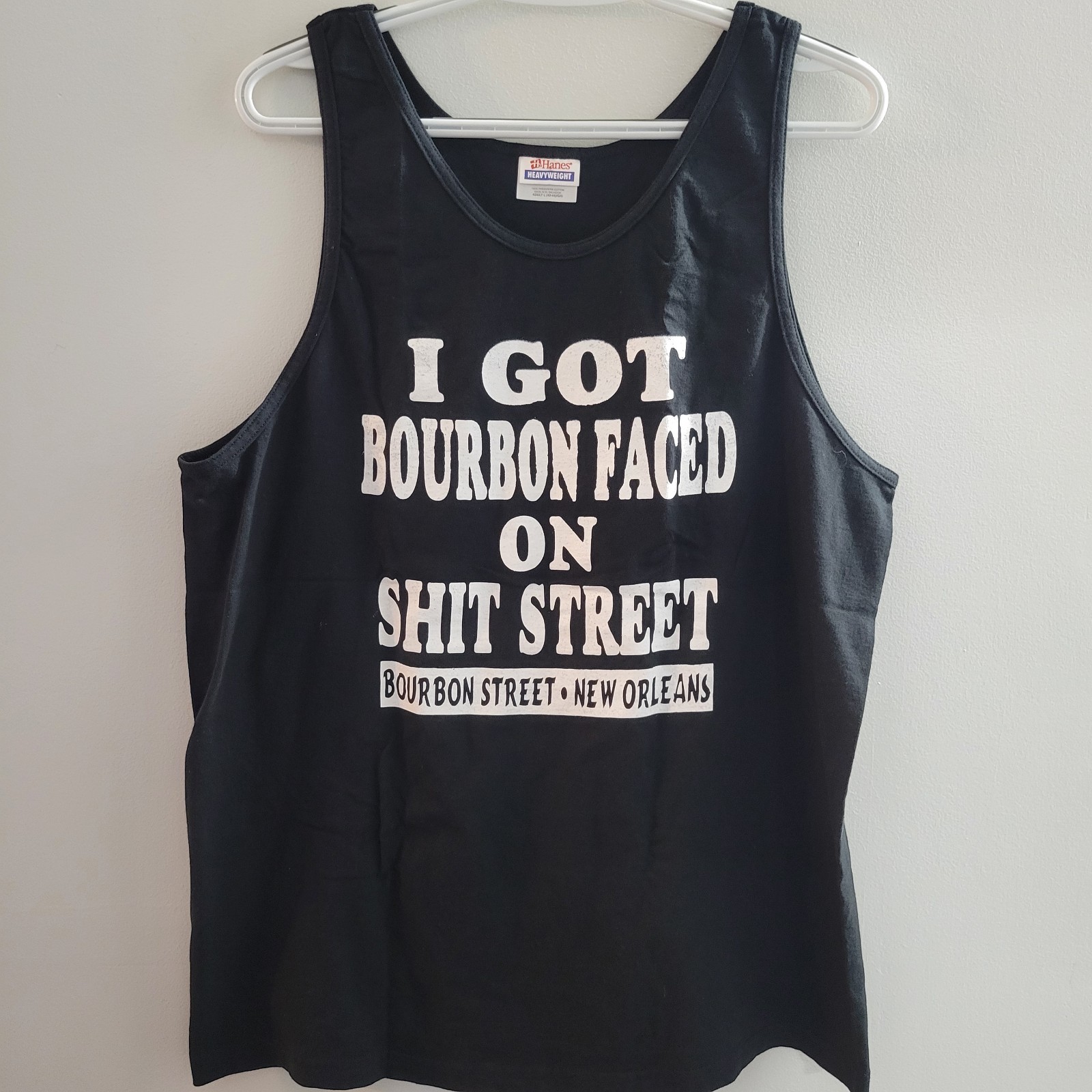 Y2K I Got Bourbon Faced On Sh*t Street Tank Top Size Large Black New Orleans gallery