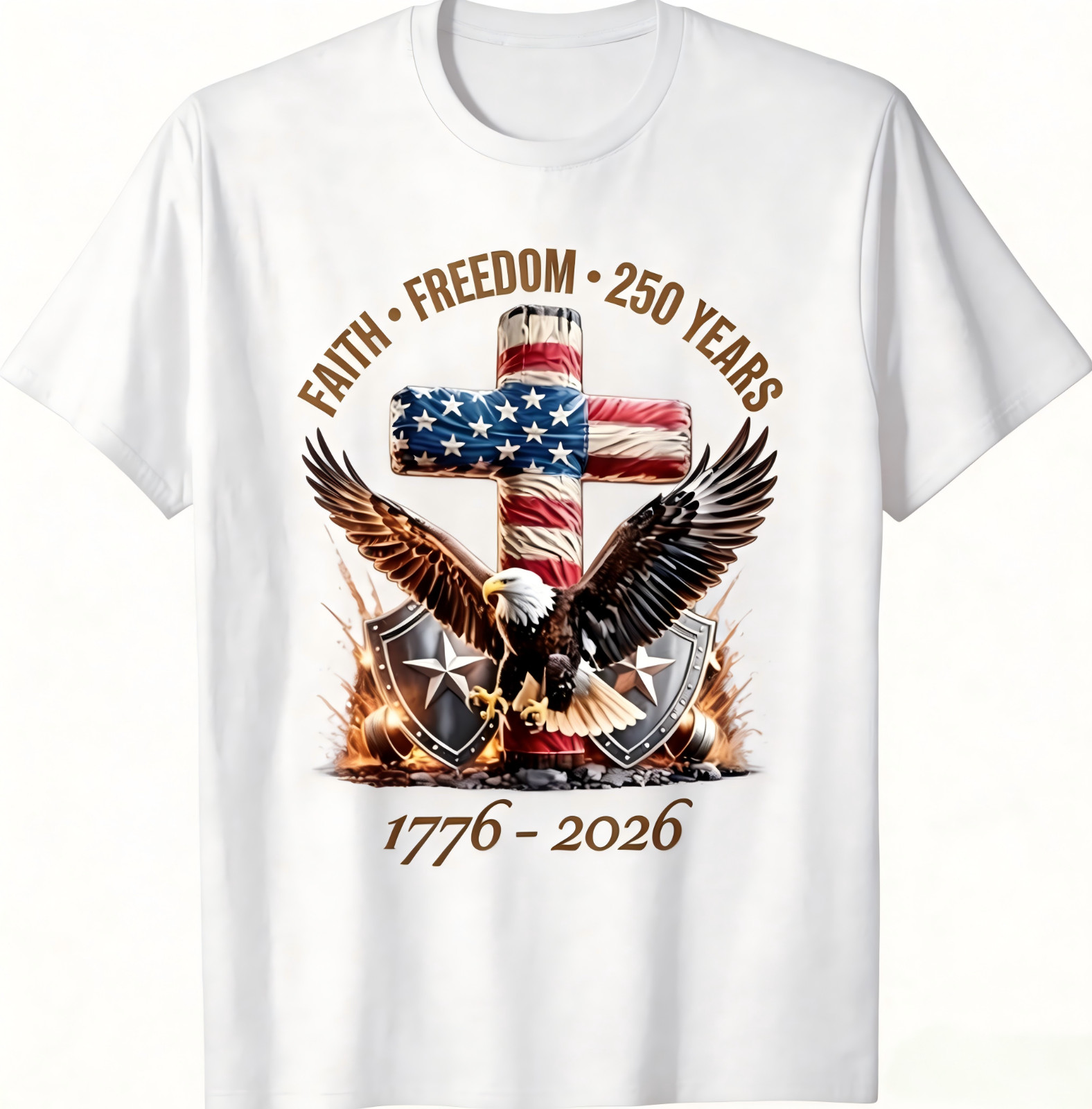 Faith Freedom 250 Years 250th Anniversary USA Independence T-Shirt gallery