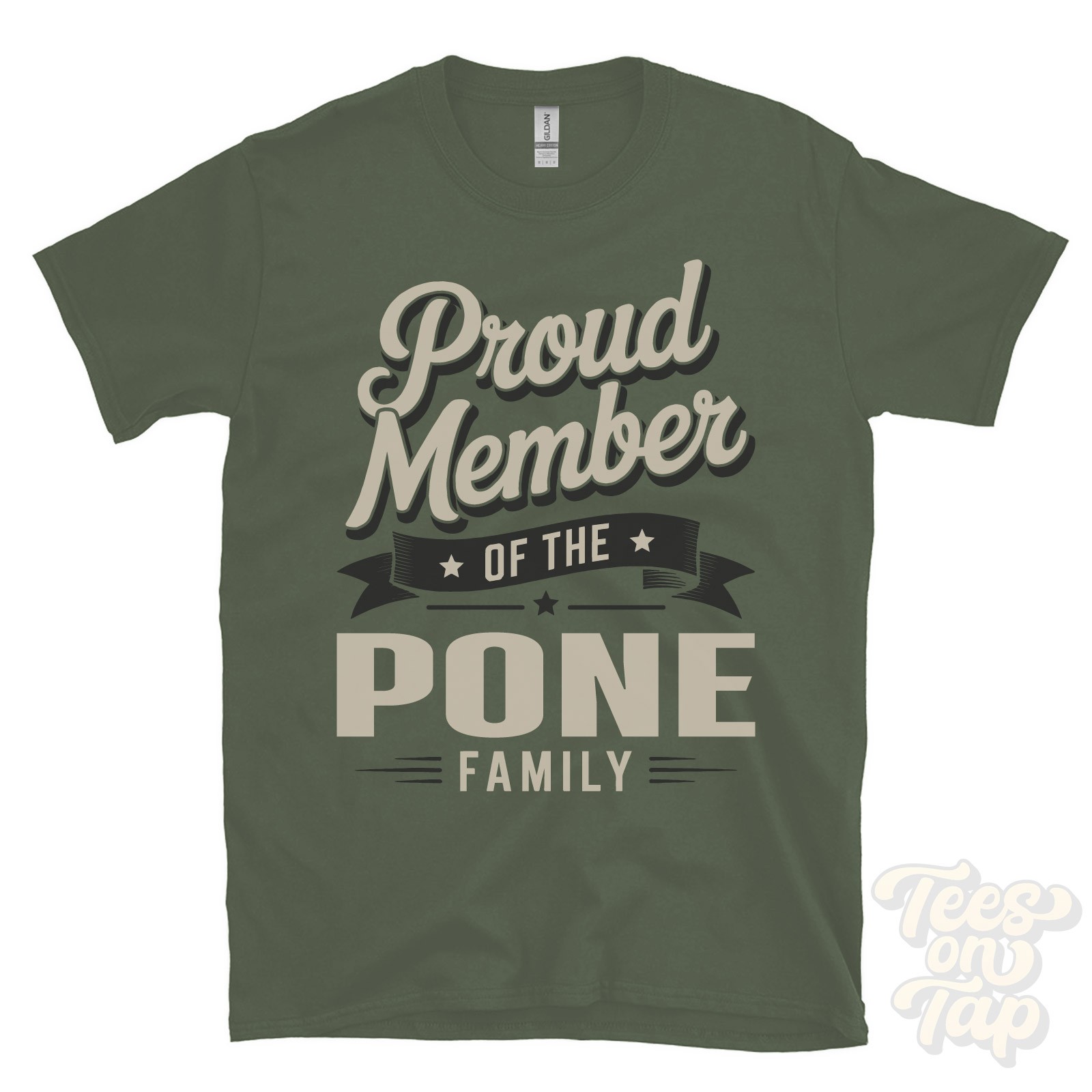 PROUD MEMBER OF THE PONE FAMILY T-SHIRT surname last name heritage ancestry