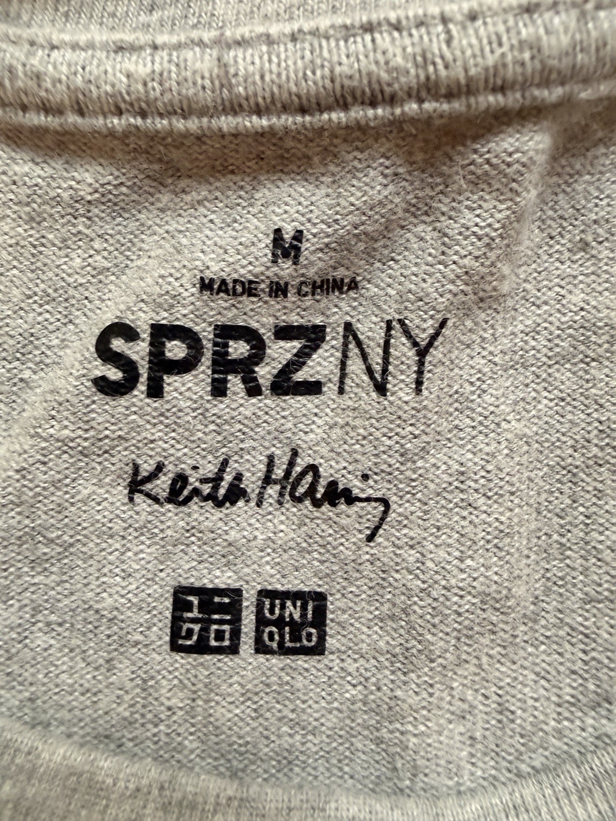 Uniqlo SPRZ NY Keith Haring DJ Robot NYC Graphic Tee T-Shirt Medium Gray gallery