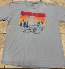 TEE LUV Light Blue Ford Bronco Classic Truck Print T Shirt-Size XL