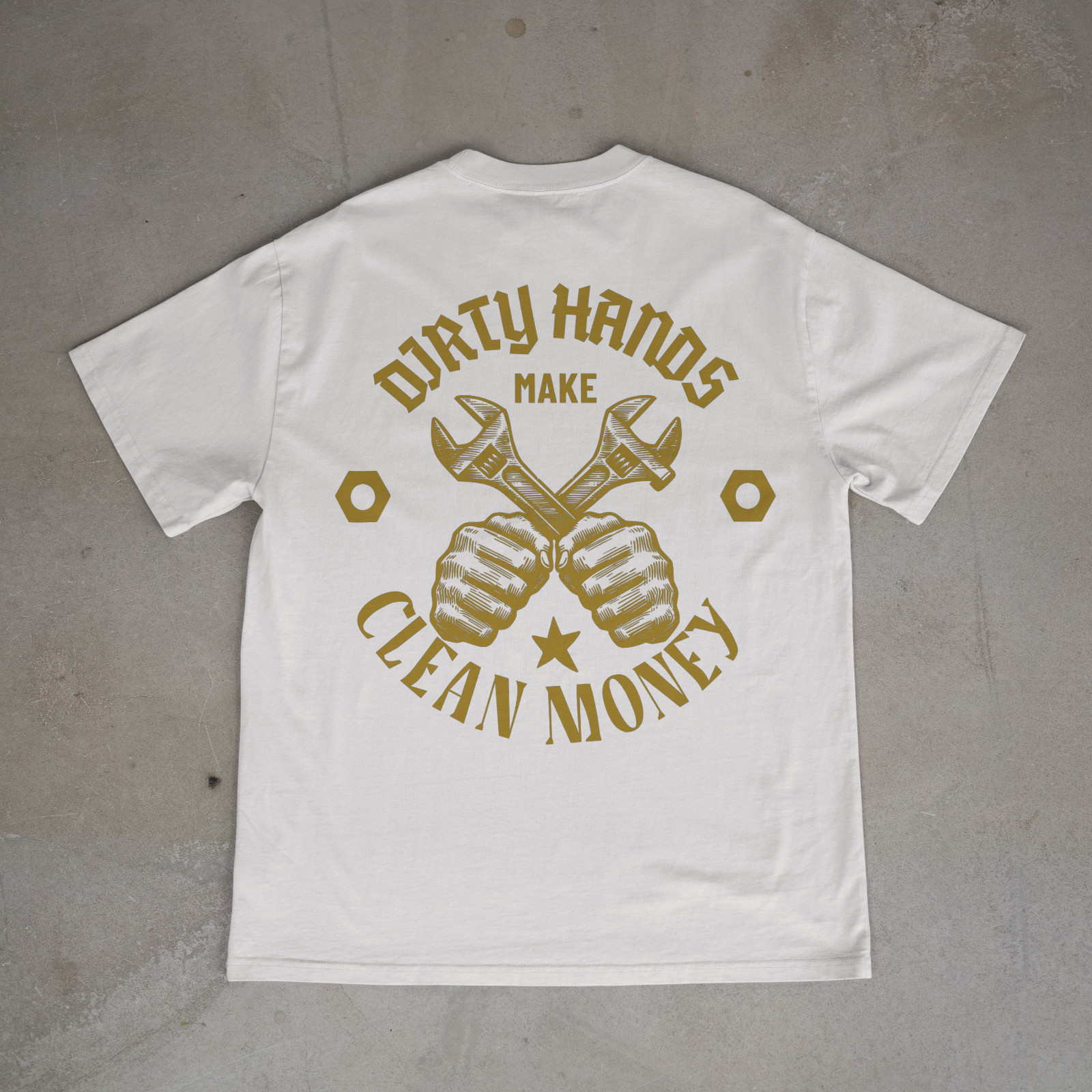 Dirty Hands Make Clean Money Work Shirt Blue Collar Tee Back Print gallery
