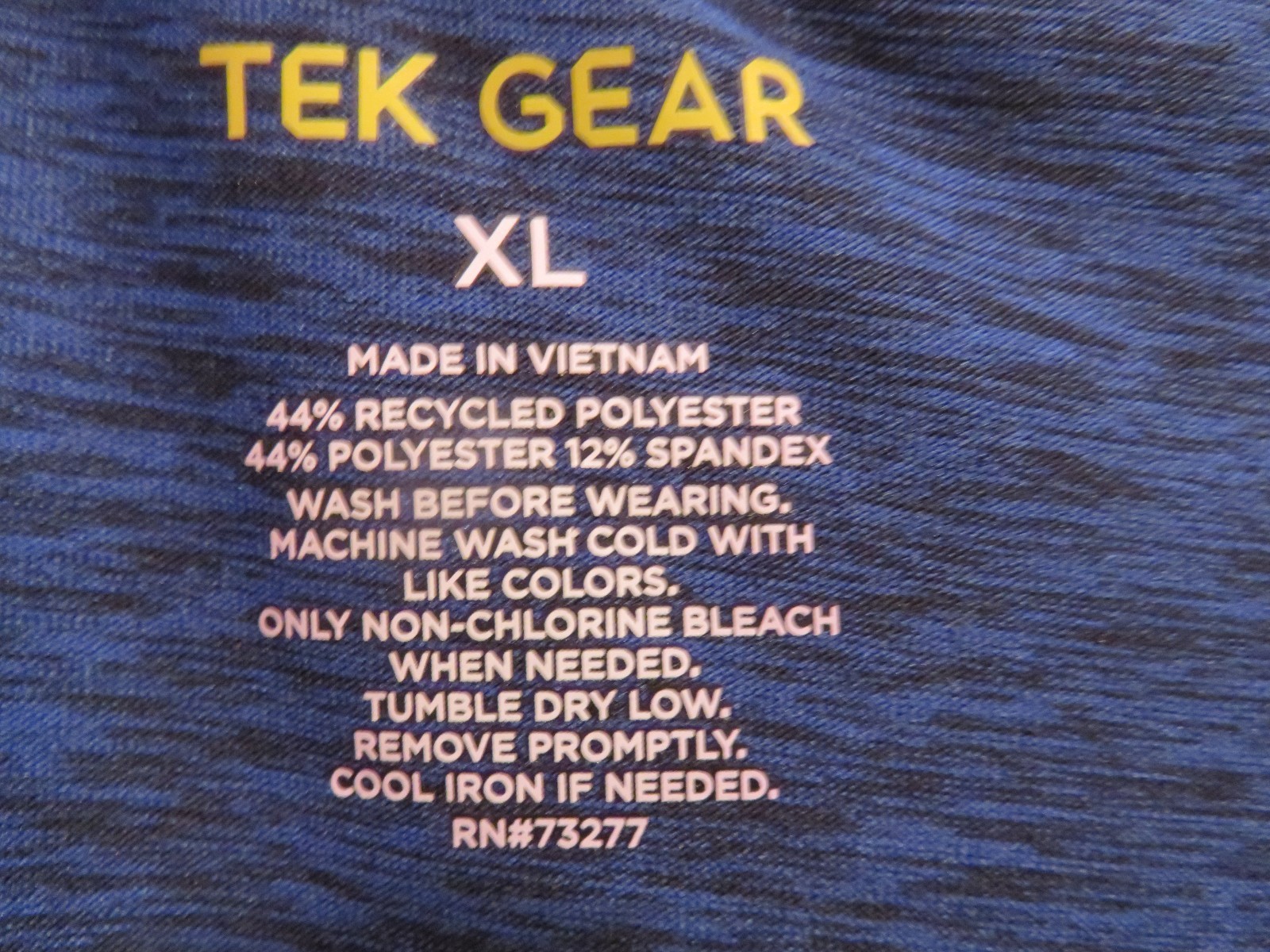 Tek Gear T Shirt Mens Long Sleeve BLUE HEATHERED SIZE XL Gym Workout STRETCH gallery