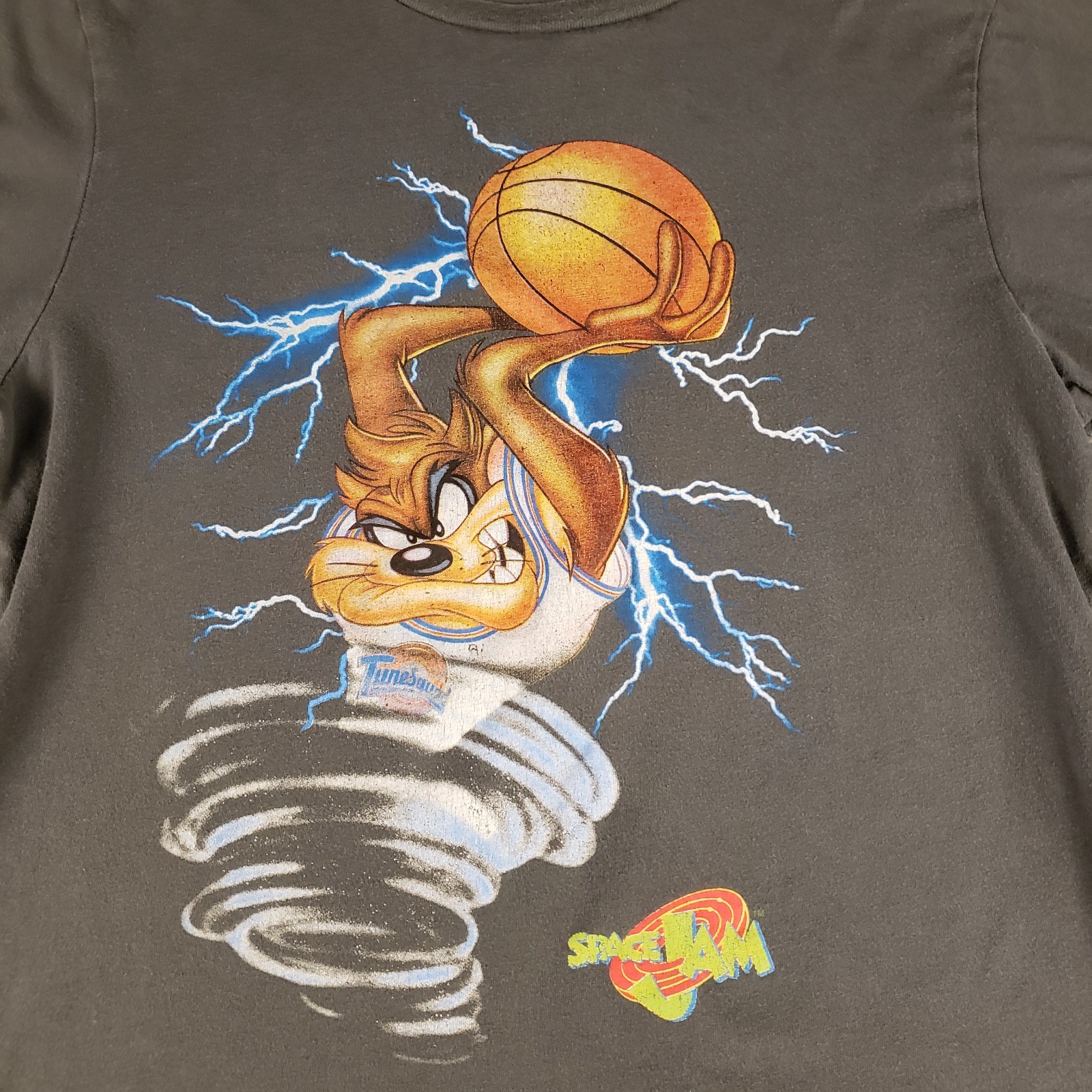 Space Jams Taz Basketball T Shirt Adult M Gray Short Sleeve Looney Tunes