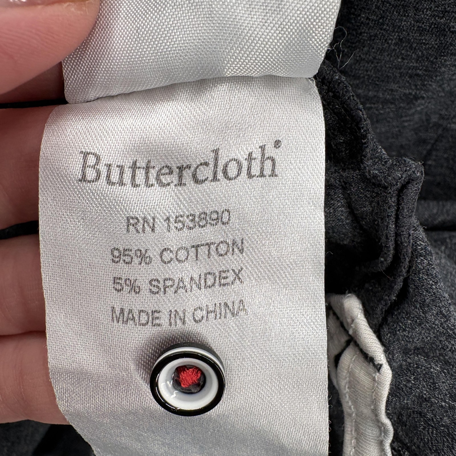 Buttercloth Shirt Mens Large Gray V-Neck Stretch Pocket Tee Casual Cotton Blend gallery