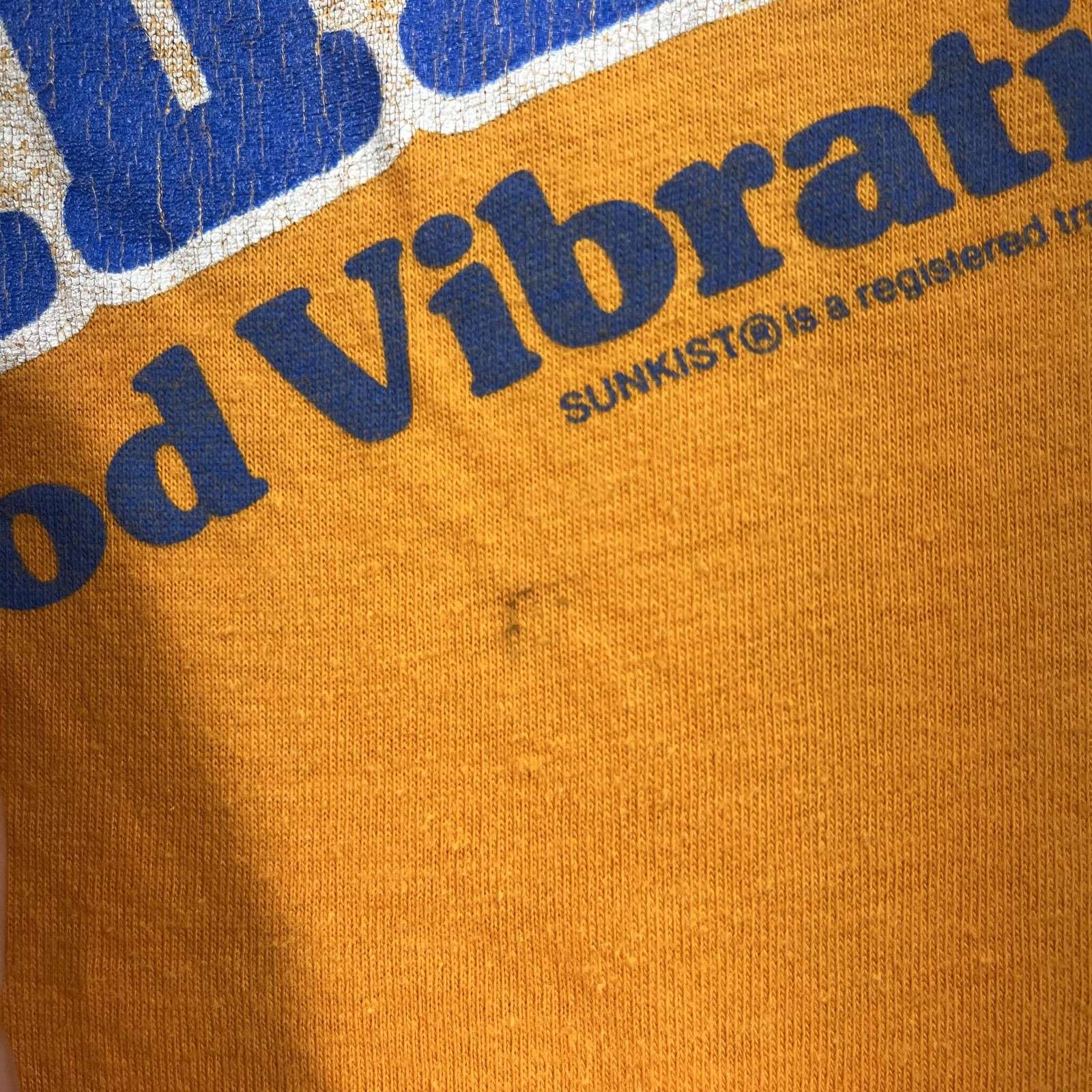 Vintage Sunkist Shirt Mens Medium Orange Good Vibrations Graphic Soda Tee gallery