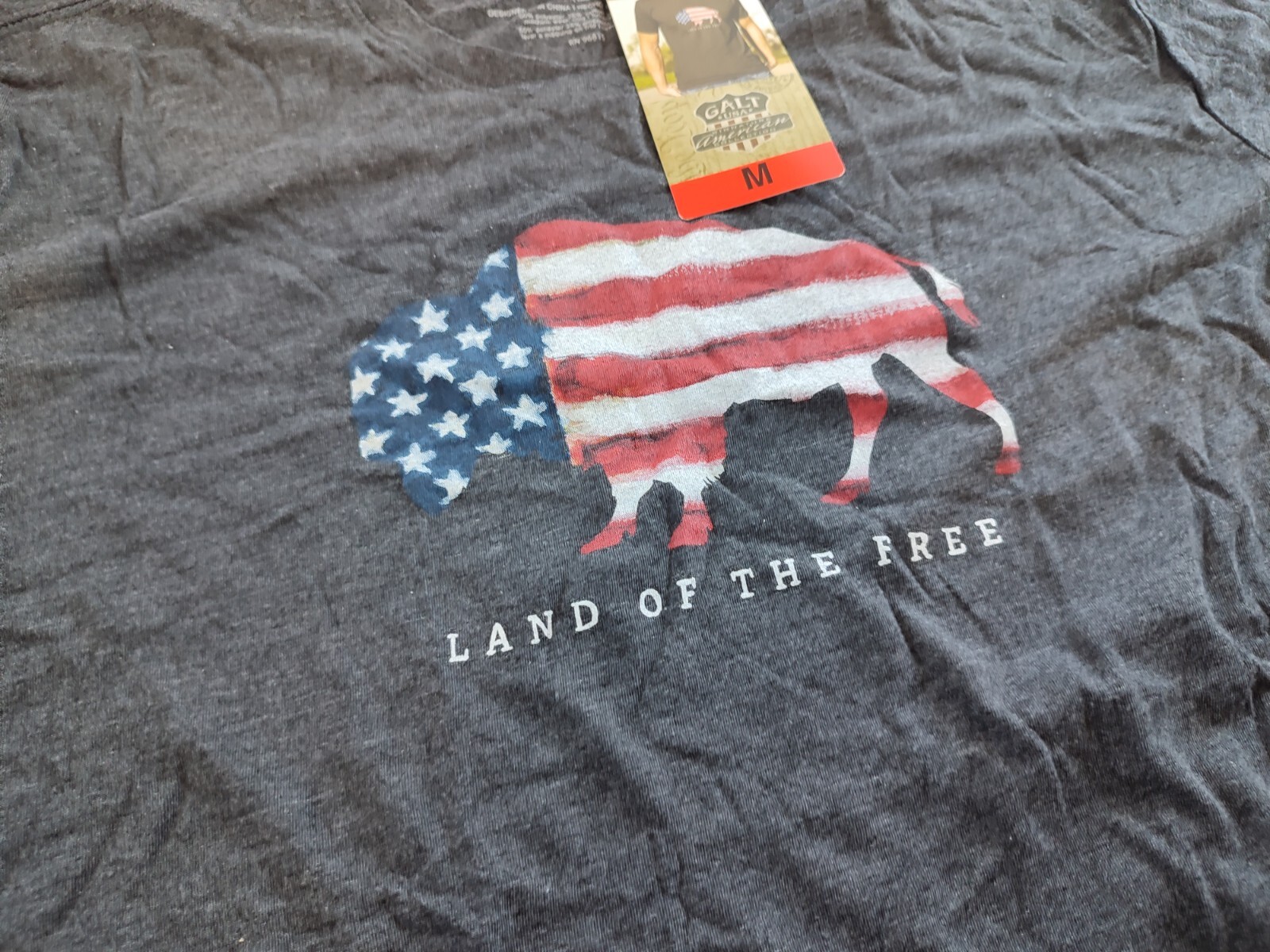 Men's GALT Short Sleeve Patriotic Graphic Tee T-Shirt Gray Size Medium gallery