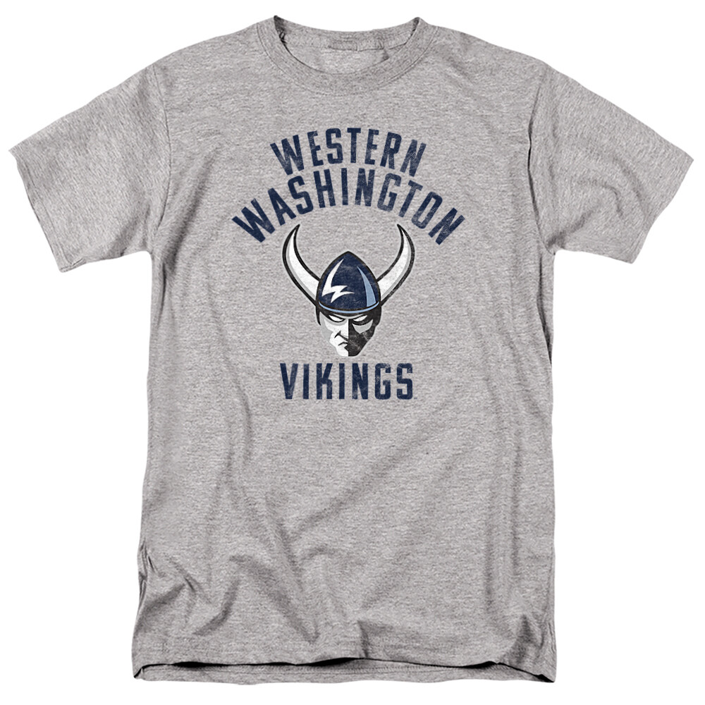 Western Washington University Adult T-Shirt Vikings Logo,Athletic Heather, S-5XL