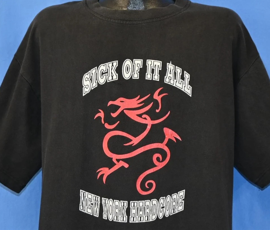 90s Sick of It All NYHC Hardcore Punk Band Black All Size T-Shirt BT175