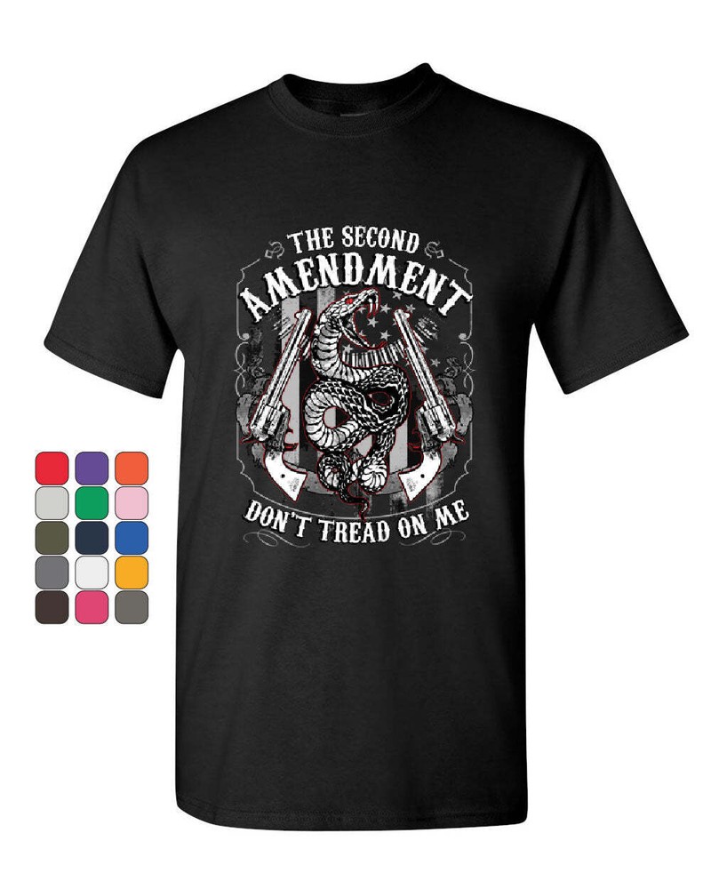 The Second Amendment T-Shirt Don’t Tread on Me Gadsden Snake 2A Mens Tee Shirt