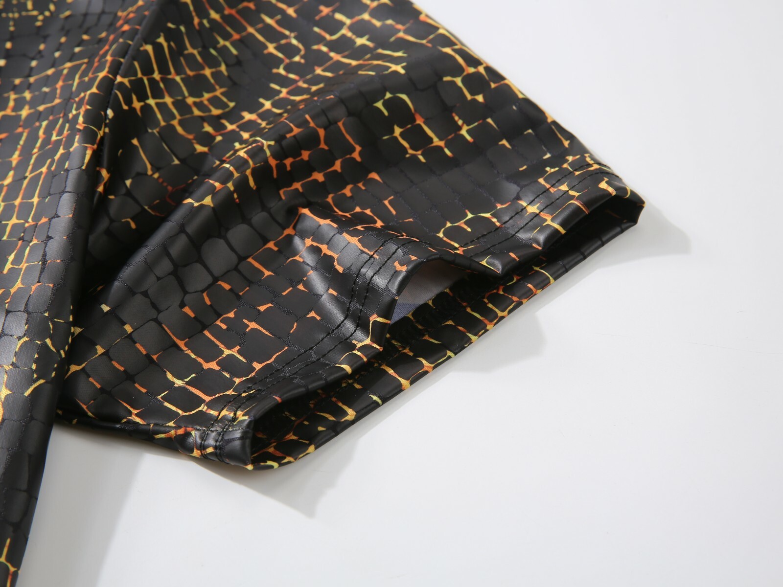 MENS PREMIERE Casual SLIM FIT SHORT SLEEVE SHIRT BLACK GOLD REPTILE NEW NWT 201B gallery