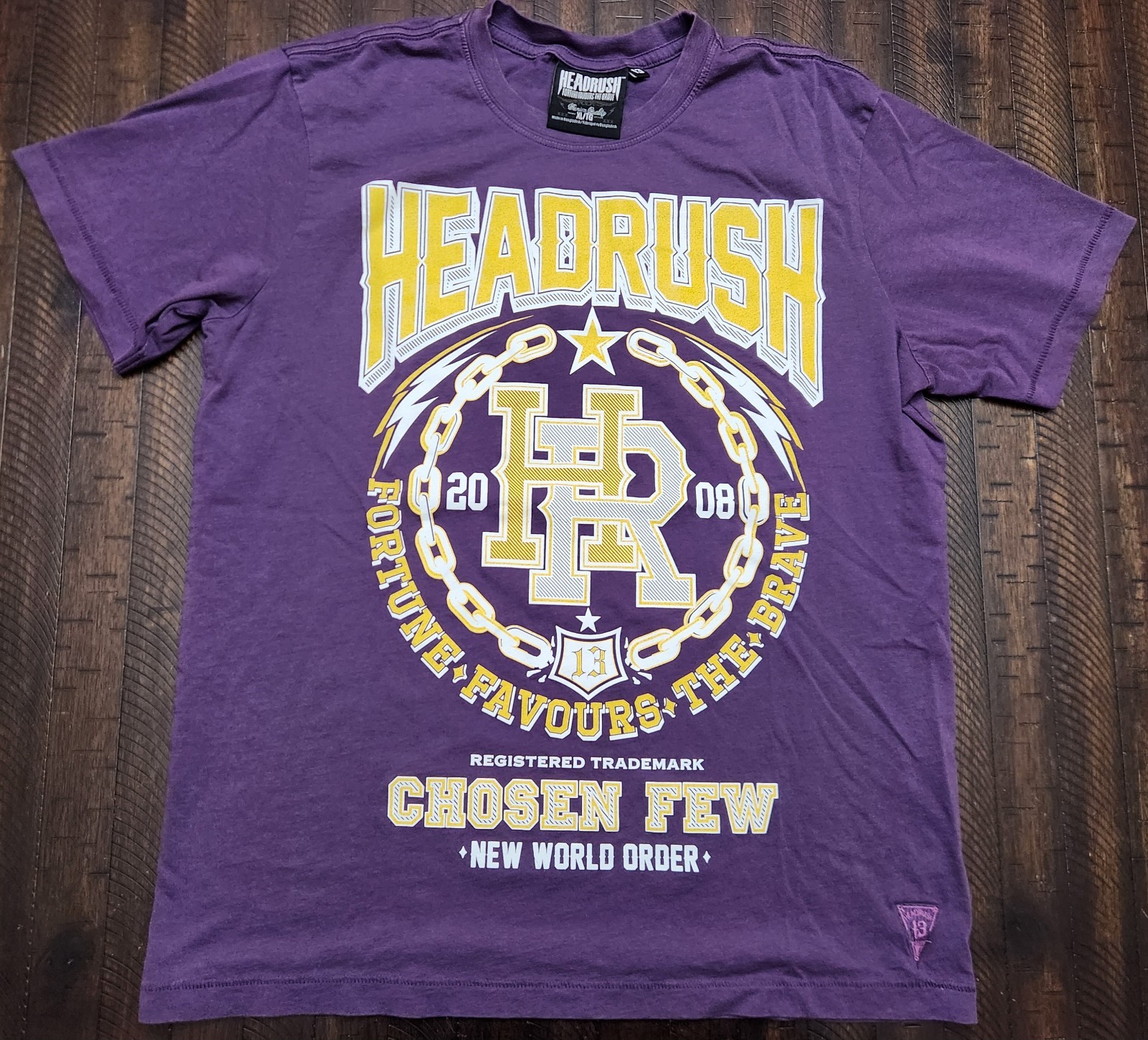 Headrush Fortune Favors The Brave Shirt Mens XL Purple