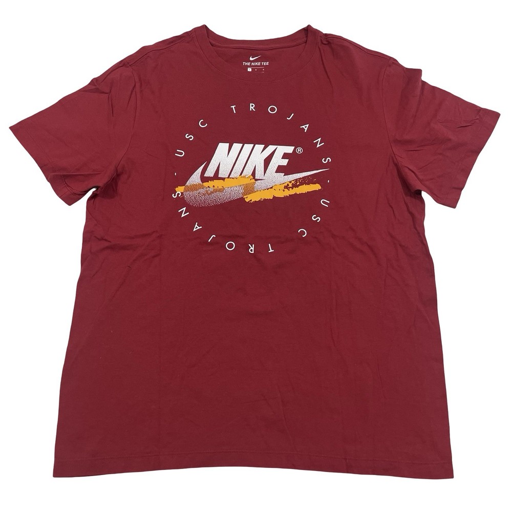 NIKE NCAA USC Trojans Size L Cardinal-Red Tee