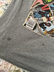 Marvel Tee Shirts. 2 Size M. 3 Size L All with Stain On Them See Photos