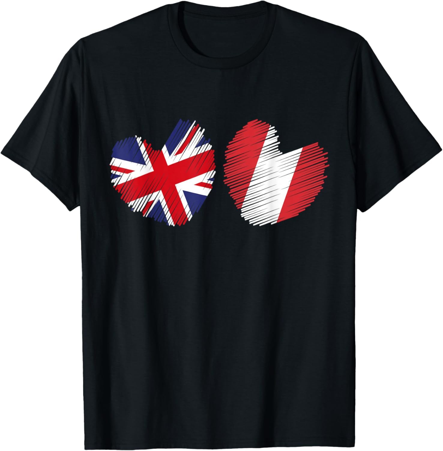 Peru Great Britain Heart UK Flag Peruvian Flag Heart T-Shirt gallery