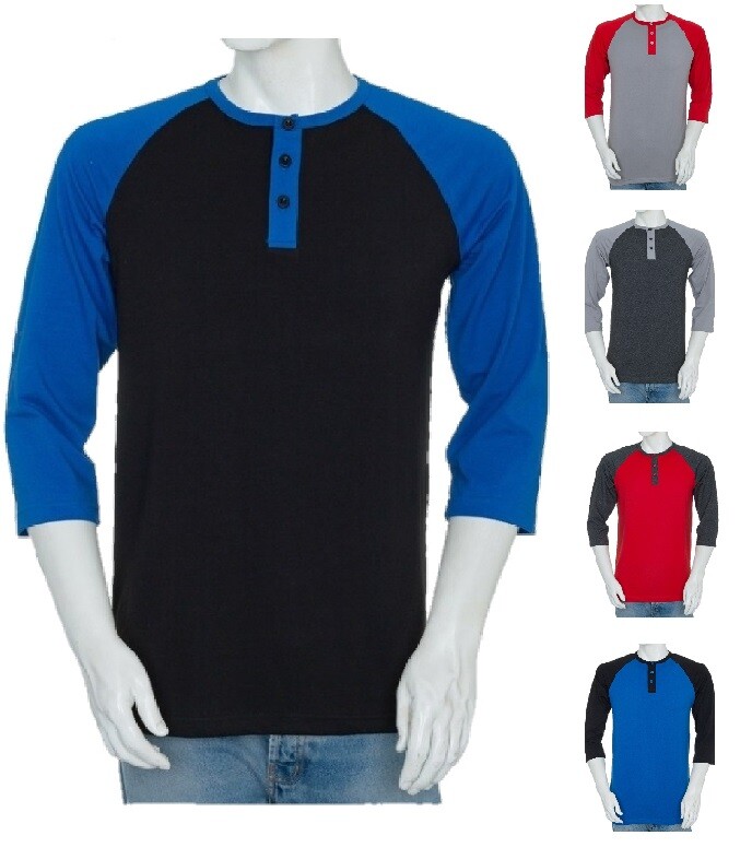 Styllion Big and Tall - Mens Raglan Henley Baseball Shirts - Heavy Weight - RHQS gallery