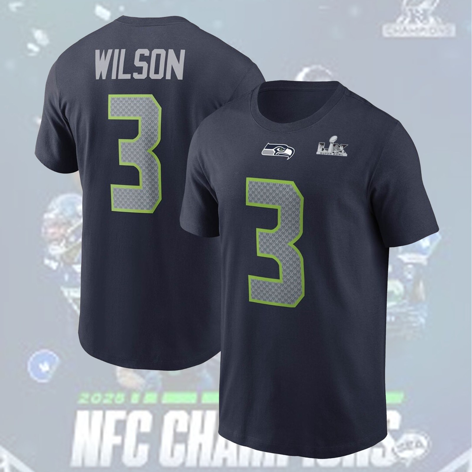 NEW ITEM! Seattle Sea.hawks Super Bowl LX Patch 2026 Name & Number Fan Gifts gallery