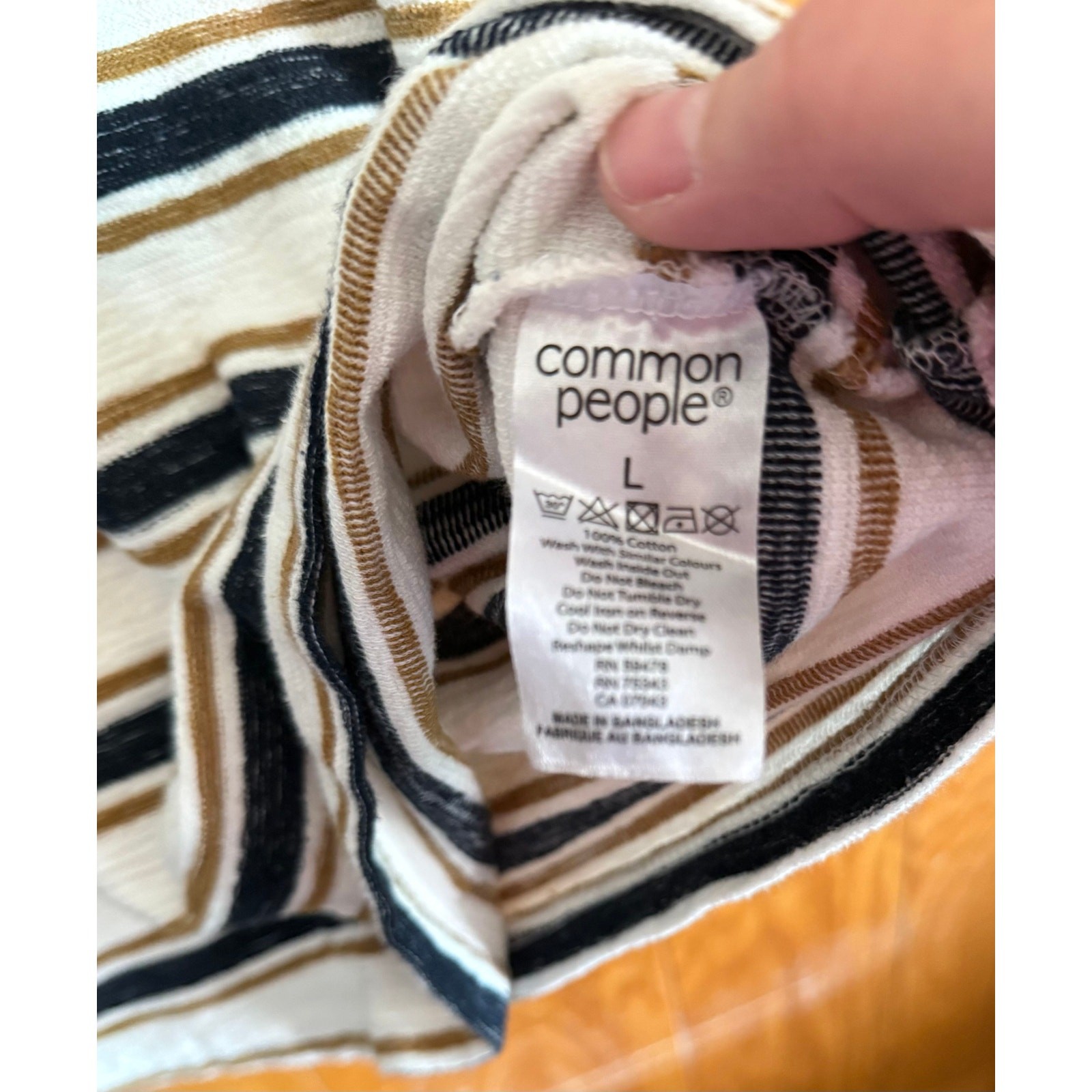 Common People Striped Textured Knit T-Shirt Men's L gallery