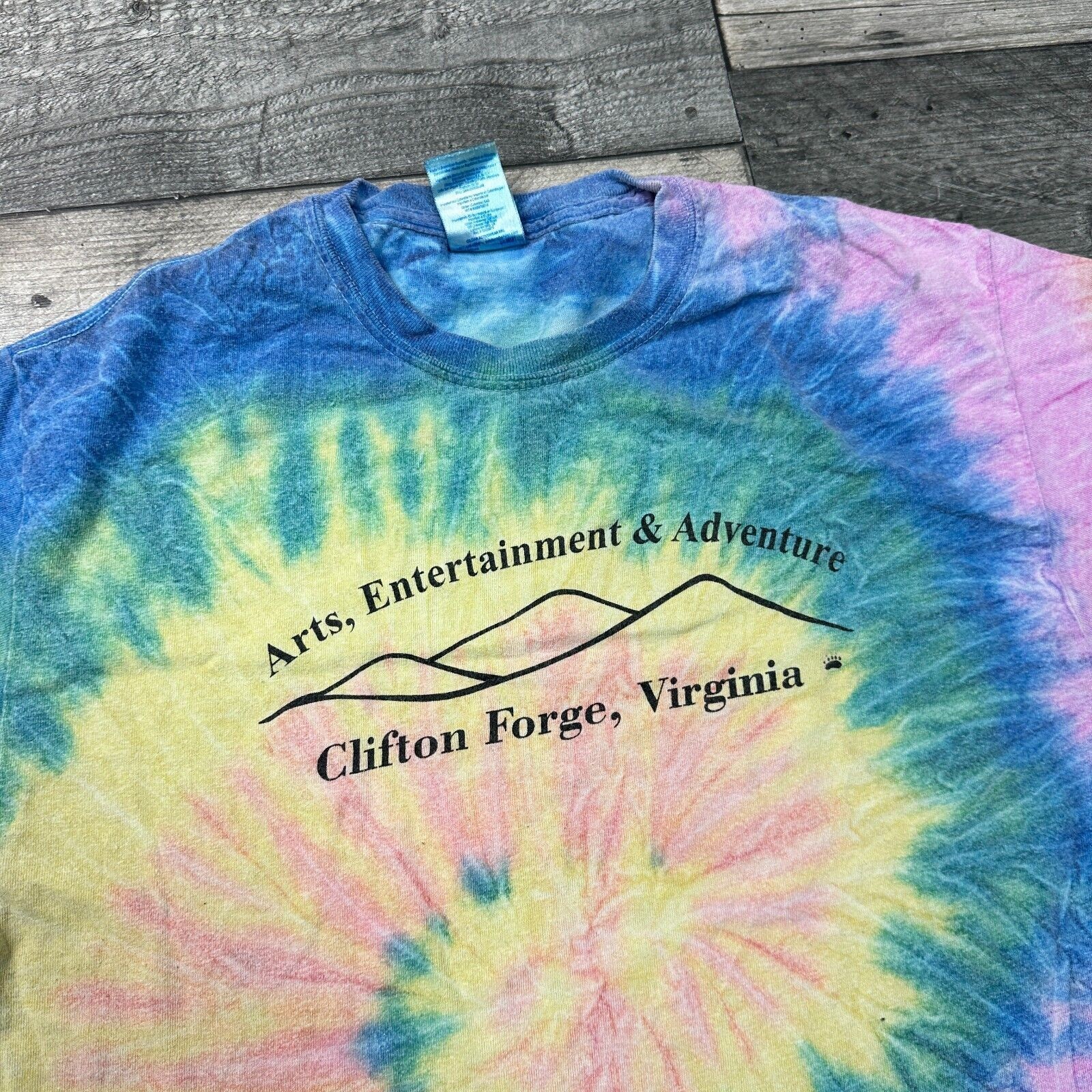Gildan Tie Dye T-Shirt Graphic Print Multicoloured Mens Medium gallery