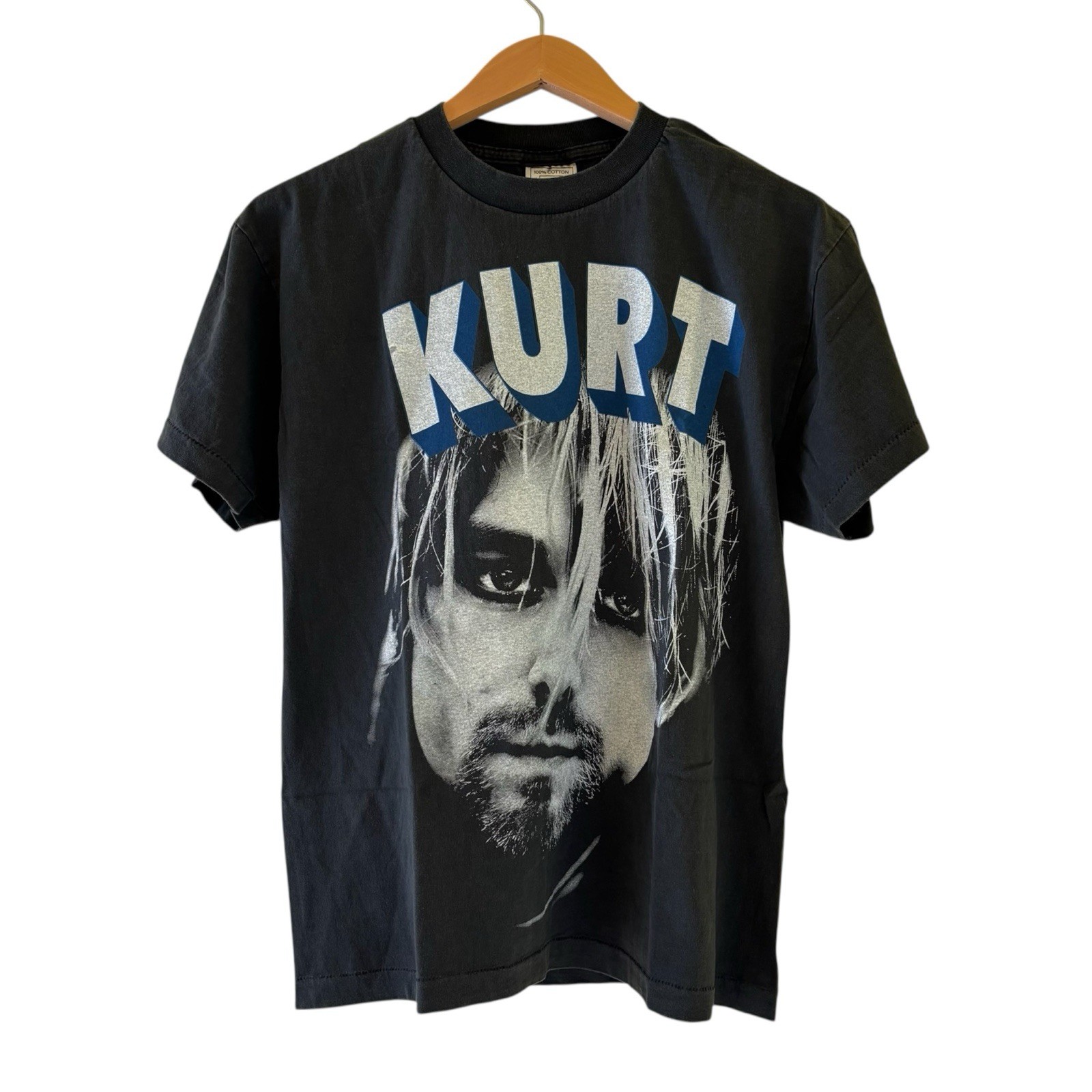VTG Kurt Cobain Band Shirt Tee Nirvana Single Stitch REPRINT Size L