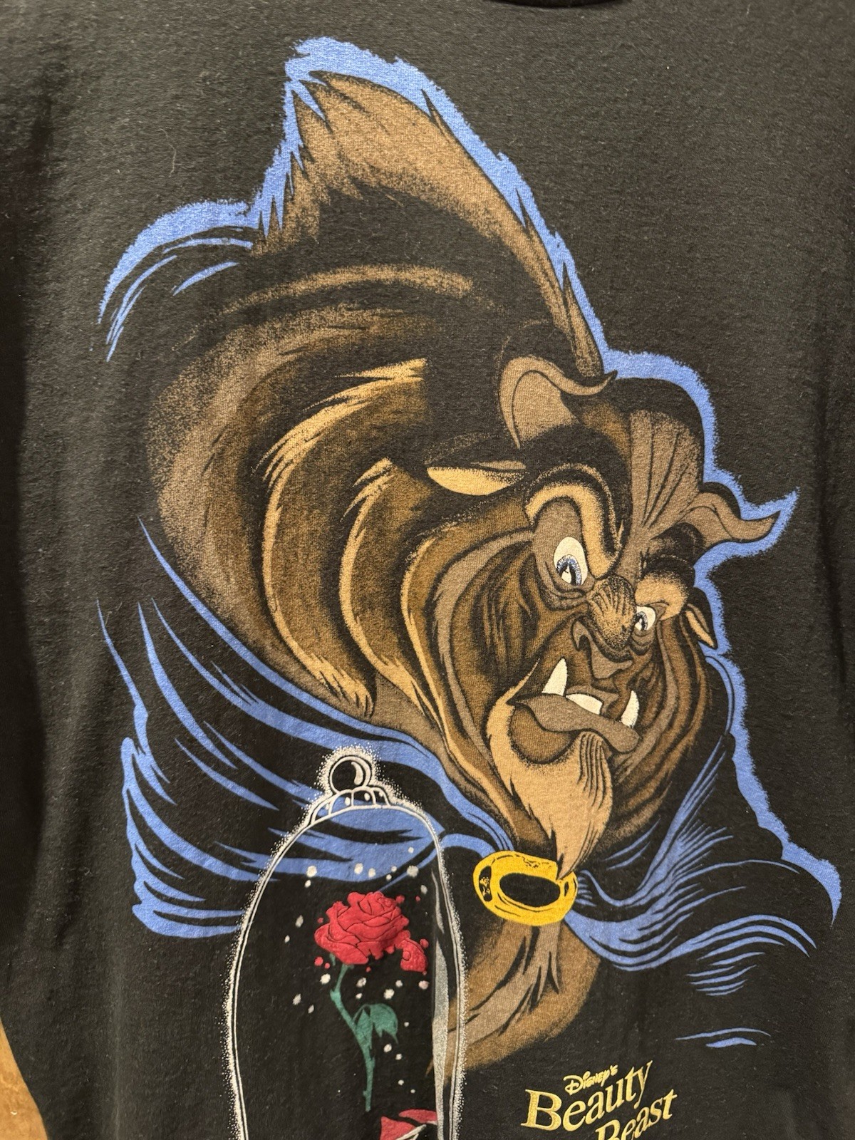 VINTAGE Disney Beauty And The Beast Movie Promo Shirt Size OSFA gallery