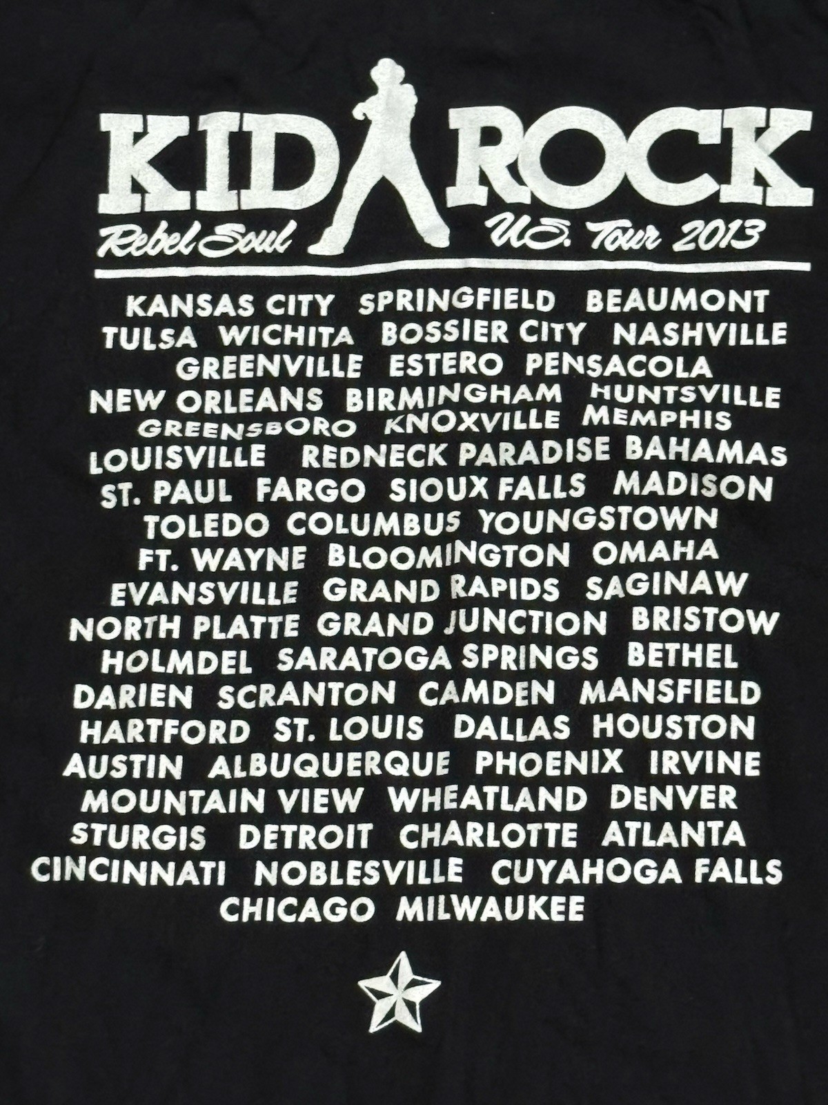 Kid Rock Rebel Soul 2013 Concert Tour Graphic Print T-Shirt Men’s 2XL gallery