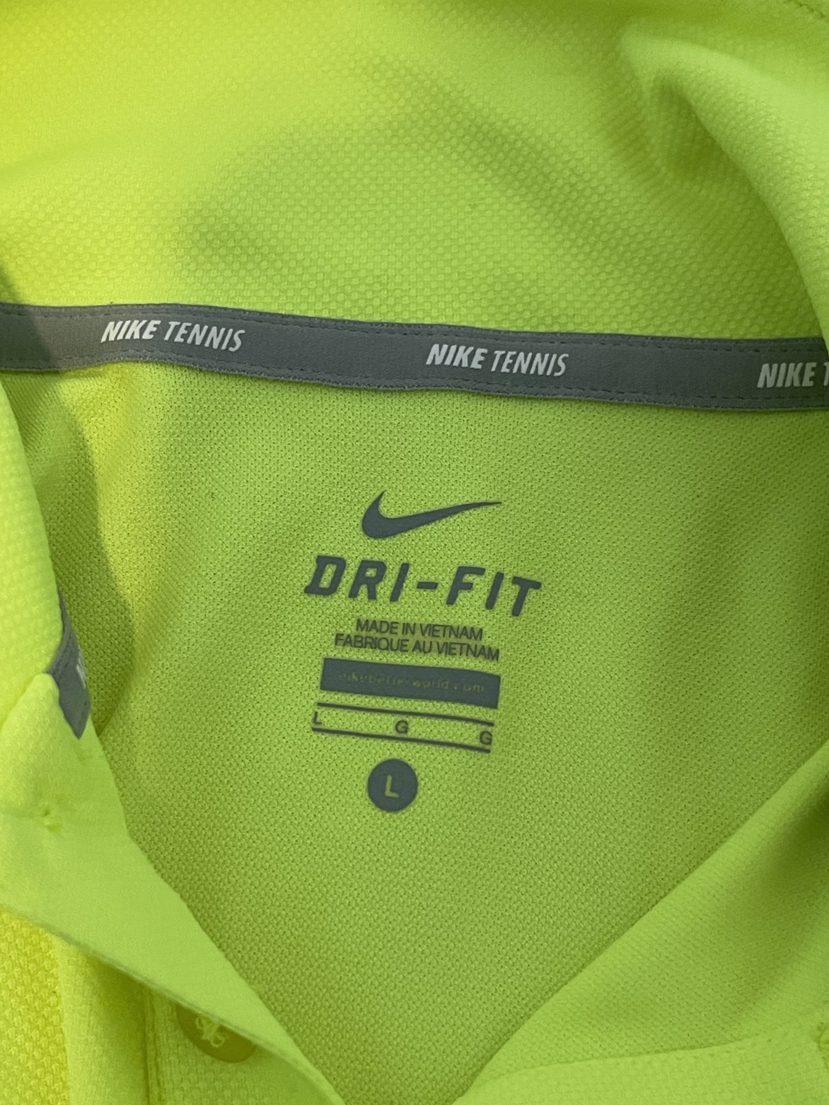 Nike Dri-Fit Tennis Men Polo Shirt Size Large Light Green Golf Short Sleeve gallery